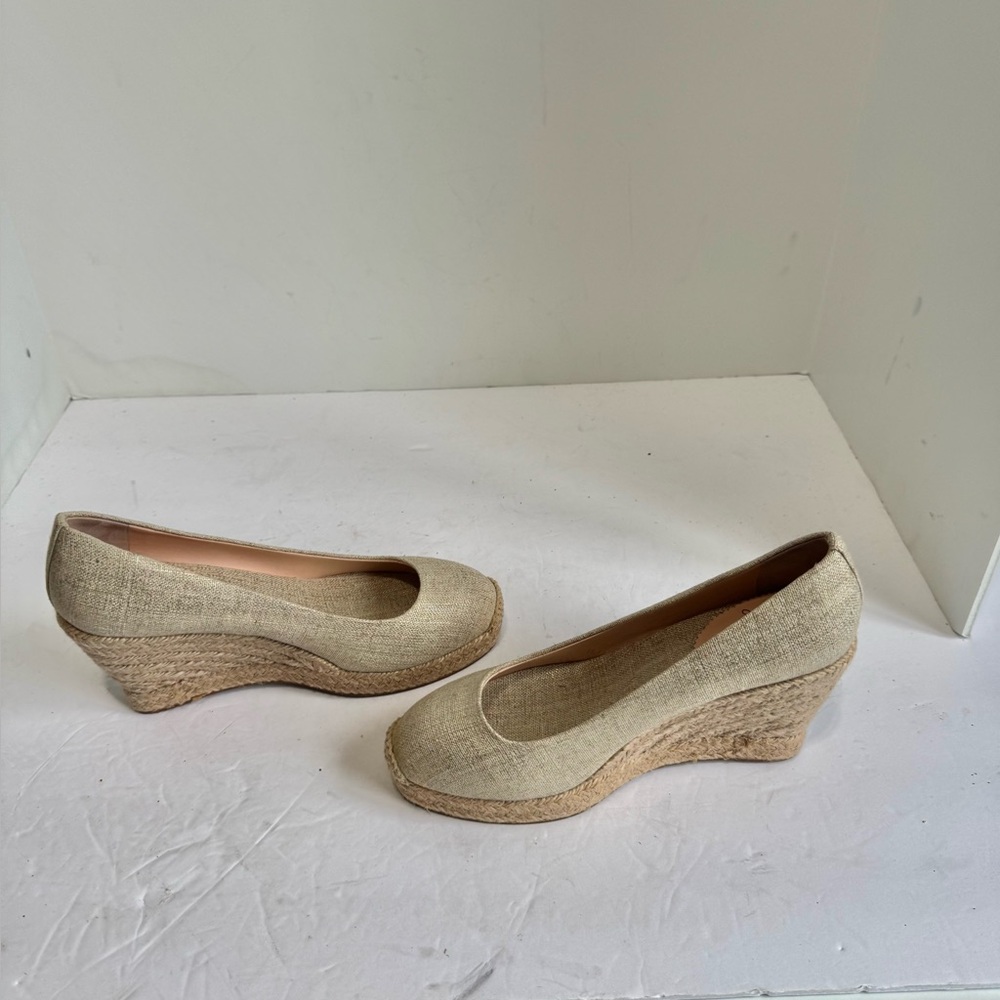 NWOT J. Crew Seville espadrille wedges in metallic canvas. Size 5.5 - Picture 7 of 16